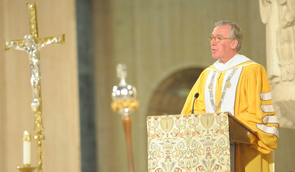President Garvey giving his remarks during the Mass of the Holy Spirit